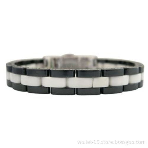 Magnetic Ceramic Bracelet, Stainless Steel and Ceramic, Jewelry Can be Inset Magnets or Germanium